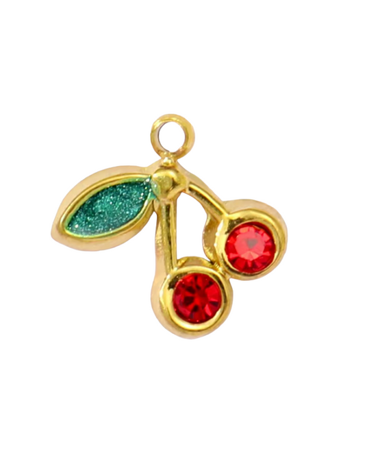 Diamante Cherry Charm Gold