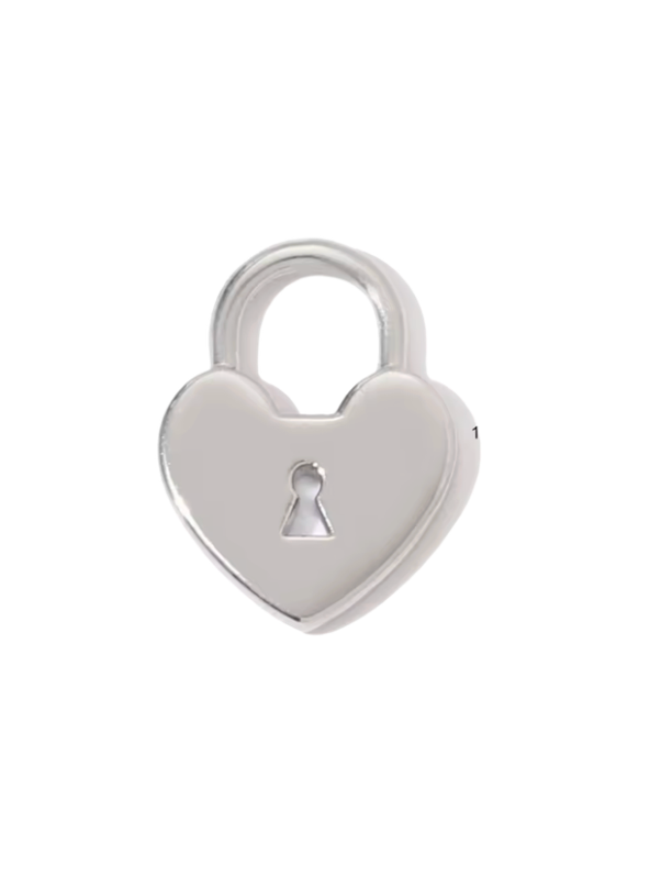 Heart Locket Charm Silver