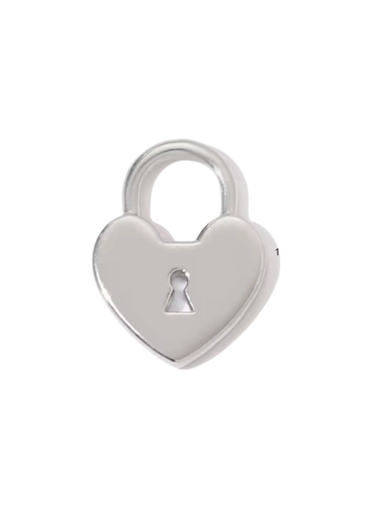 Heart Locket Charm Silver