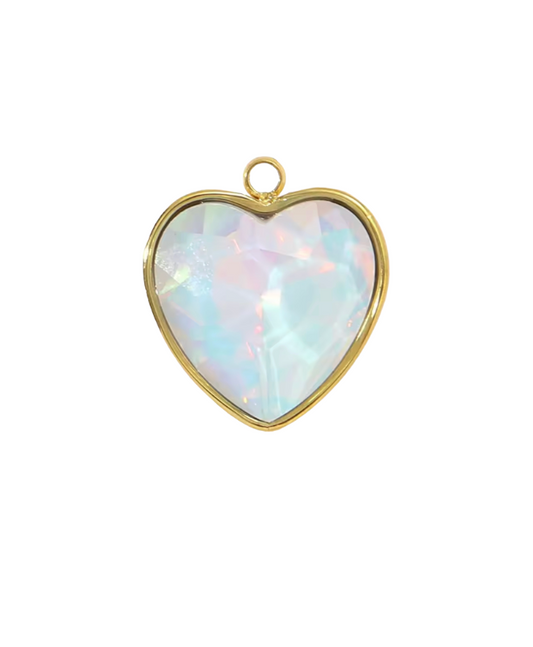 Heart Gem Charm Gold & Blue