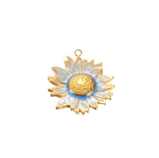 Flower Charm Gold & blue