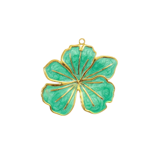 Flower Charm Gold & Green