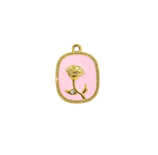 Flower Charm Gold & Pink
