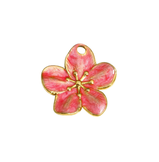 Flower Charm Gold & Pink