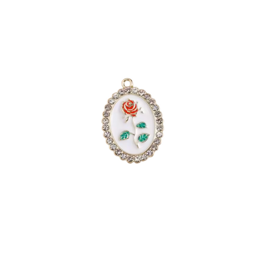 Flower Charm Gold & white