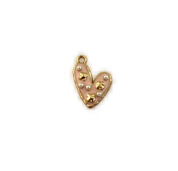 Heart Charm Pink & Gold