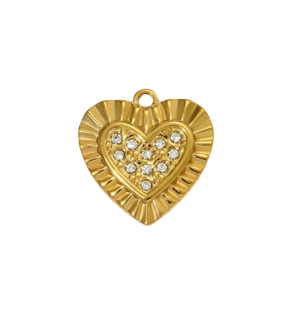 Heart Charm Gold & Diamante