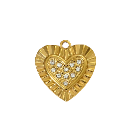 Heart Charm Gold & Diamante