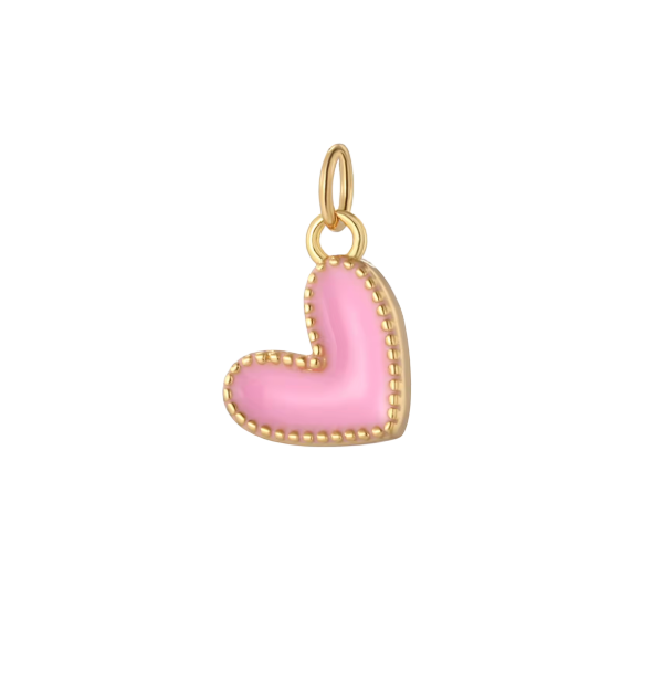 Heart Charm Pink & Gold