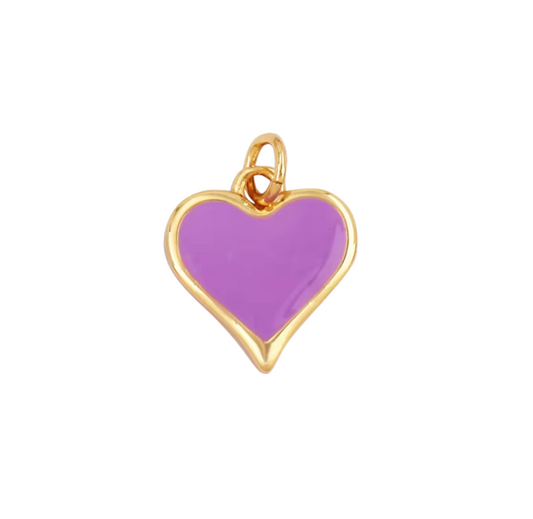 Heart Charm Purple & Gold
