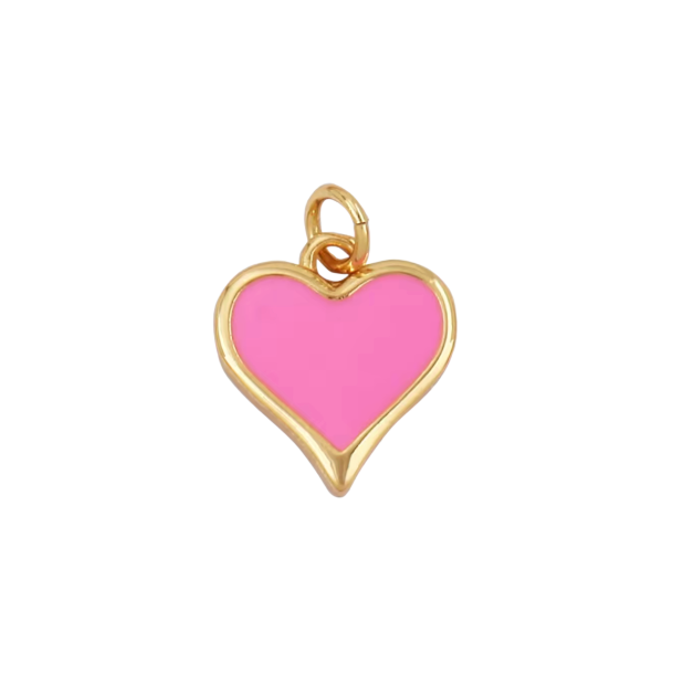 Heart Charm Pink & Gold
