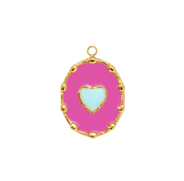 Heart Charm Pink & blue