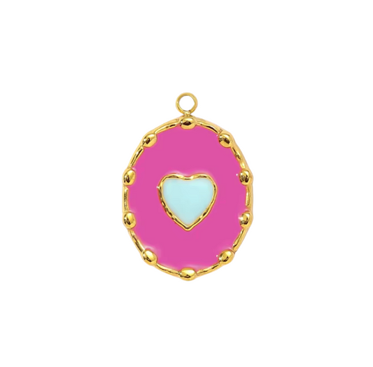 Heart Charm Pink & blue