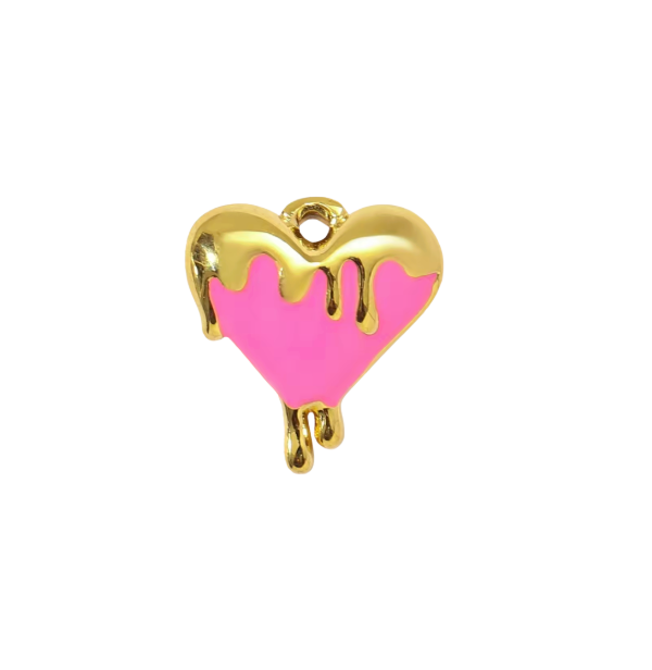 Heart Charm Pink & Gold