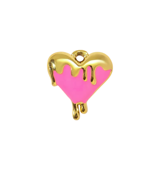 Heart Charm Pink & Gold