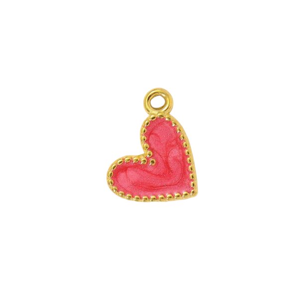 Heart Charm Pink & Gold