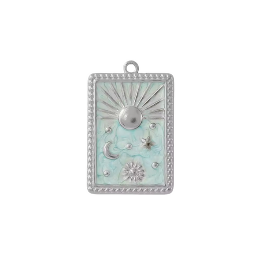 Sun Moon & Star Charm Blue