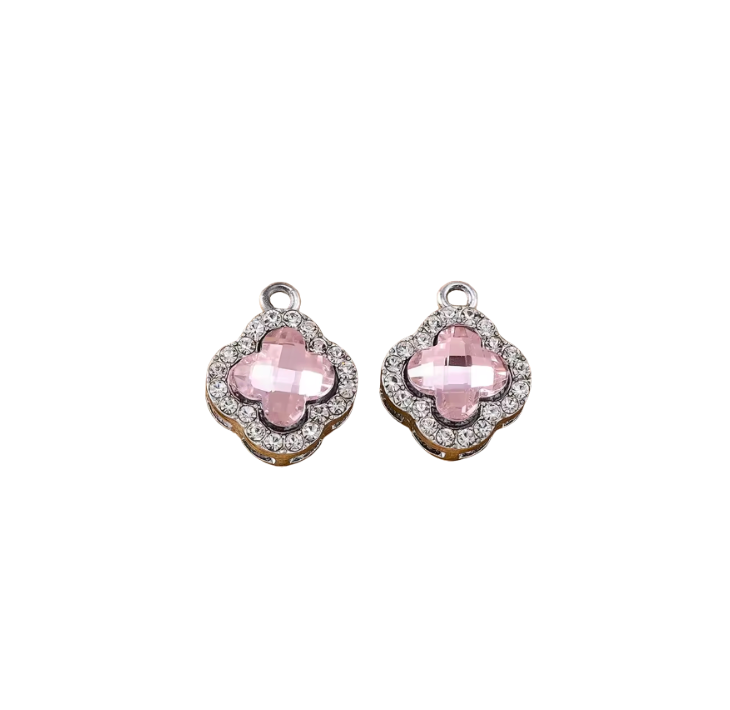 Clover Charm Pink & Silver