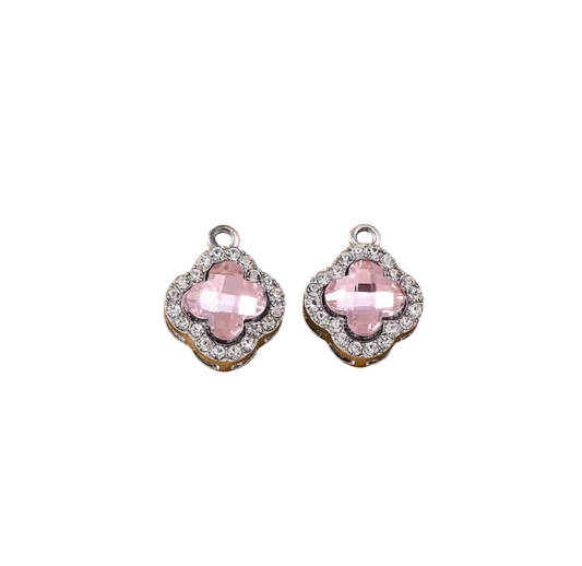 Clover Charm Pink & Silver