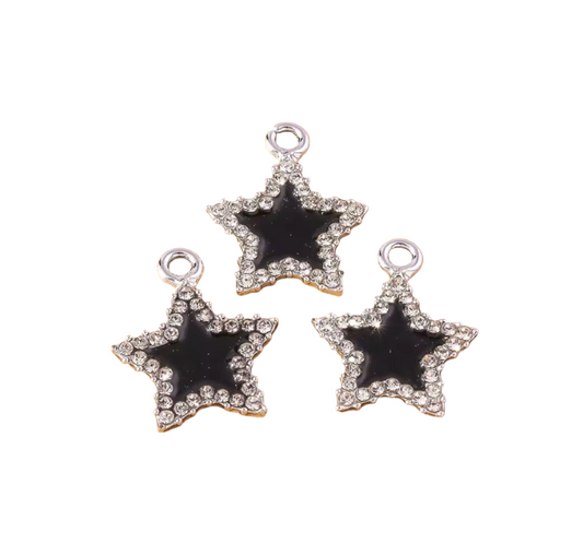 Star Charm Black & Silver