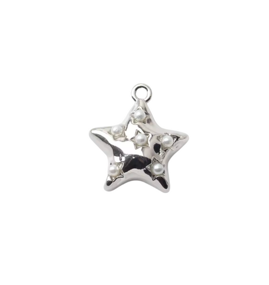 Star Charm Silver & Pearl