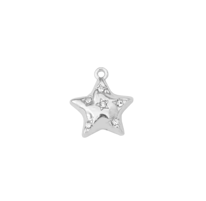 Star Charm Diamante Silver