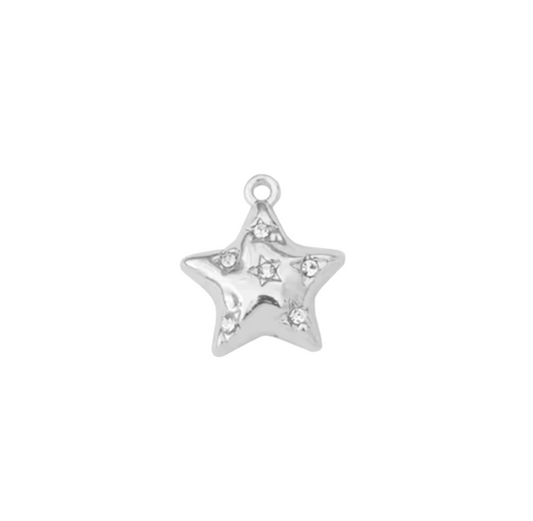 Star Charm Diamante Silver