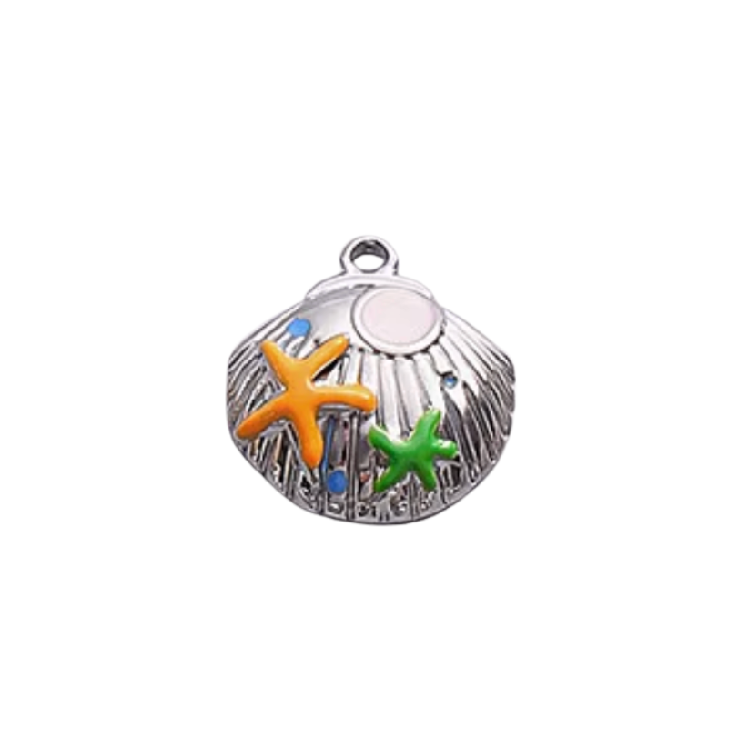 Shell & Starfish Charm Silver
