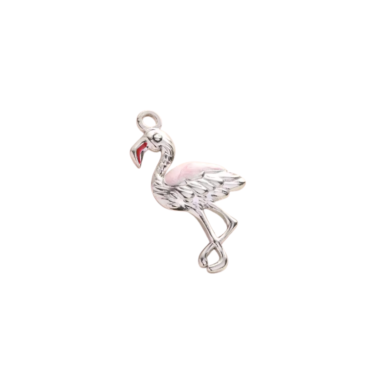 Flamingo Charm Silver