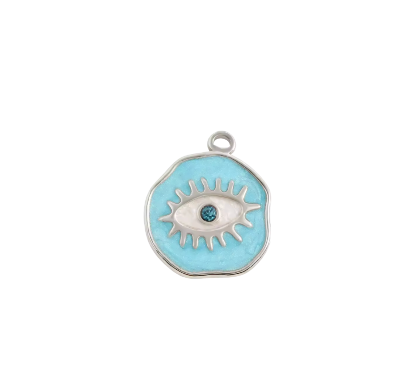 Evil Eye Pendant Silver & Blue
