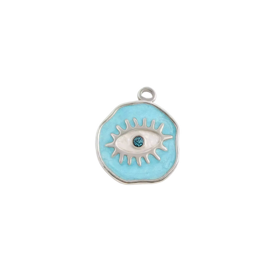 Evil Eye Pendant Silver & Blue