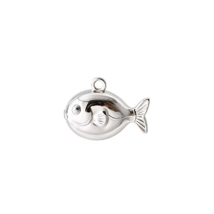 Puffer Fish Charm Silver
