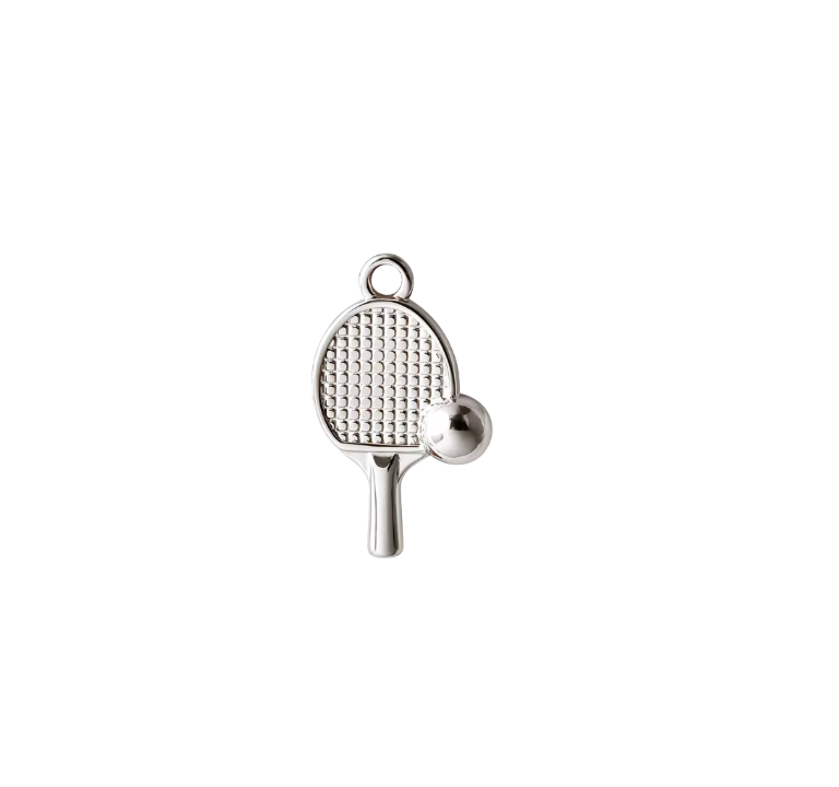 Racket & Ball Charm Silver