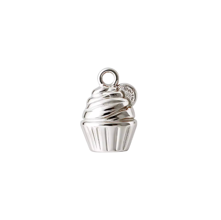 Cupcake Charm Silver