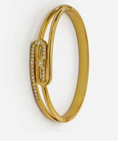 Laurel gold bangle in Gold or Silver